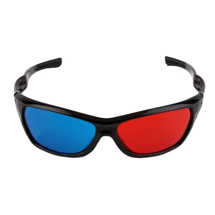 2 PCS Universal 3D Plastic Glasses Black Frame 3D Visoin Glass For Dimensional Anaglyph Movie Game DVD Video