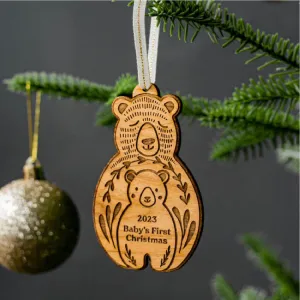 2023 Baby's First Christmas Ornament - Bear and Cub