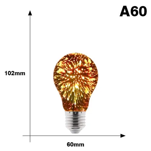 3D Colorful LED Edison Light Bulb E27 220V