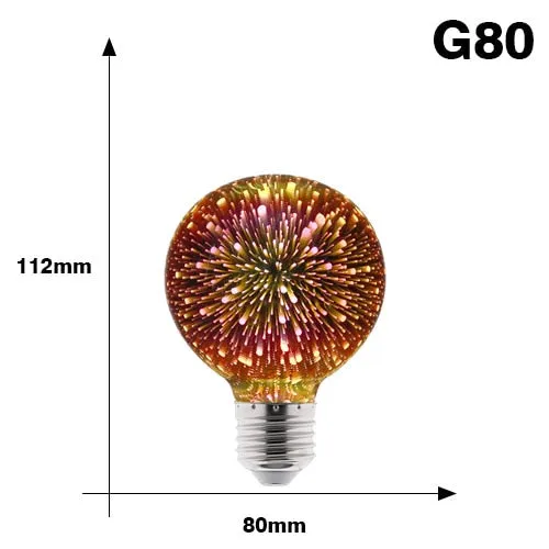 3D Colorful LED Edison Light Bulb E27 220V