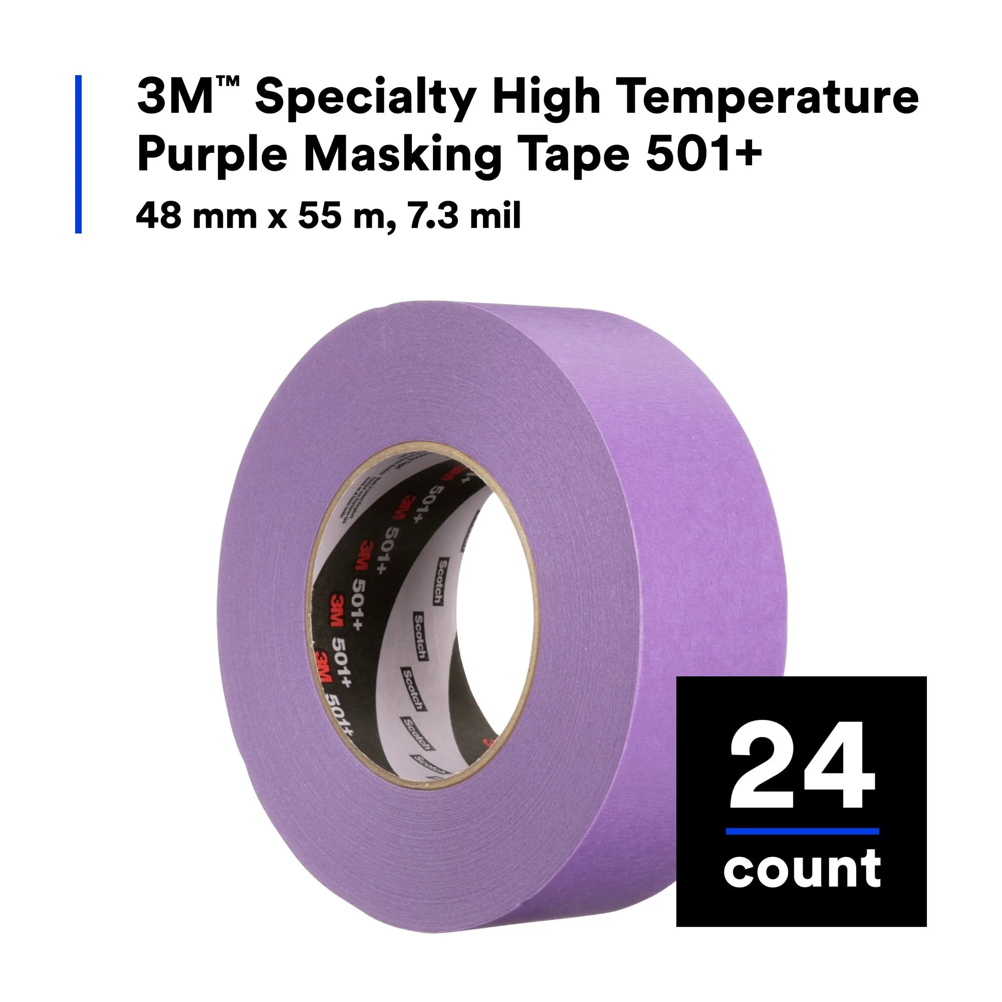 3M Specialty High Temperature Masking Tape 501 , Purple, 48 mm x 55m, 6.0 mil