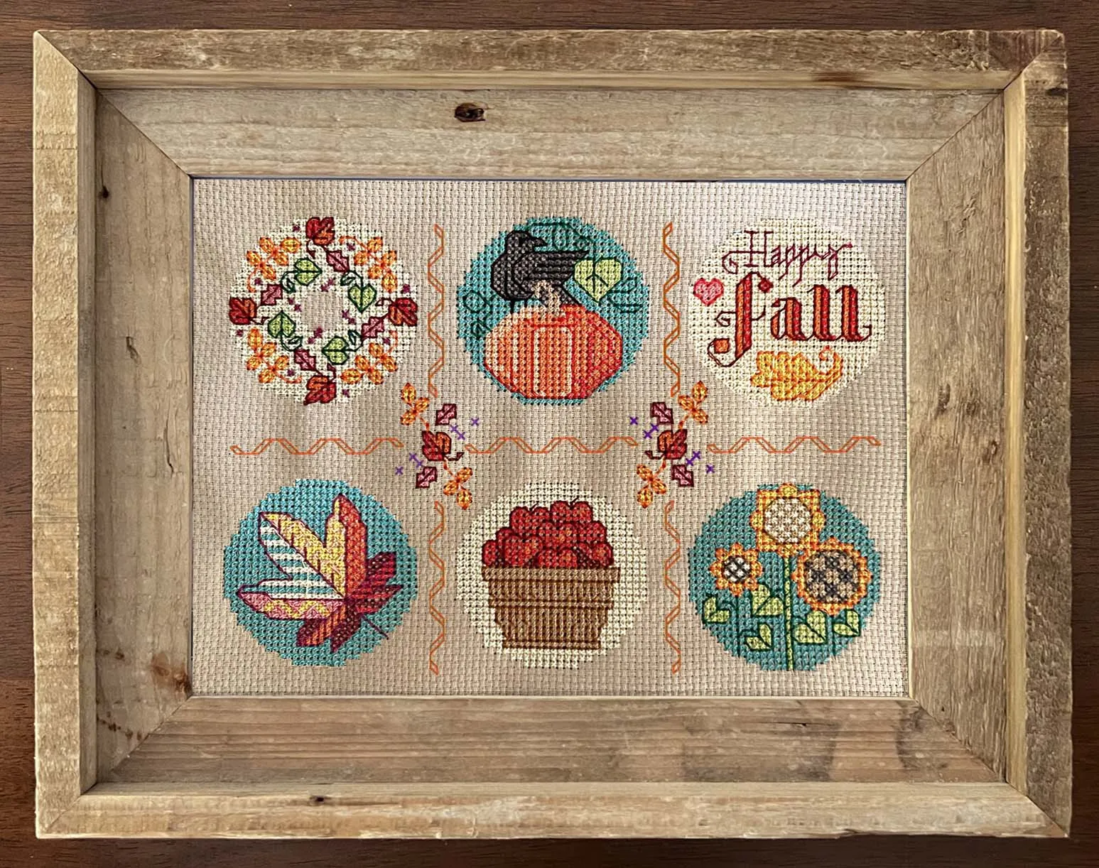 A Taste of Fall Cross Stitch in the Round