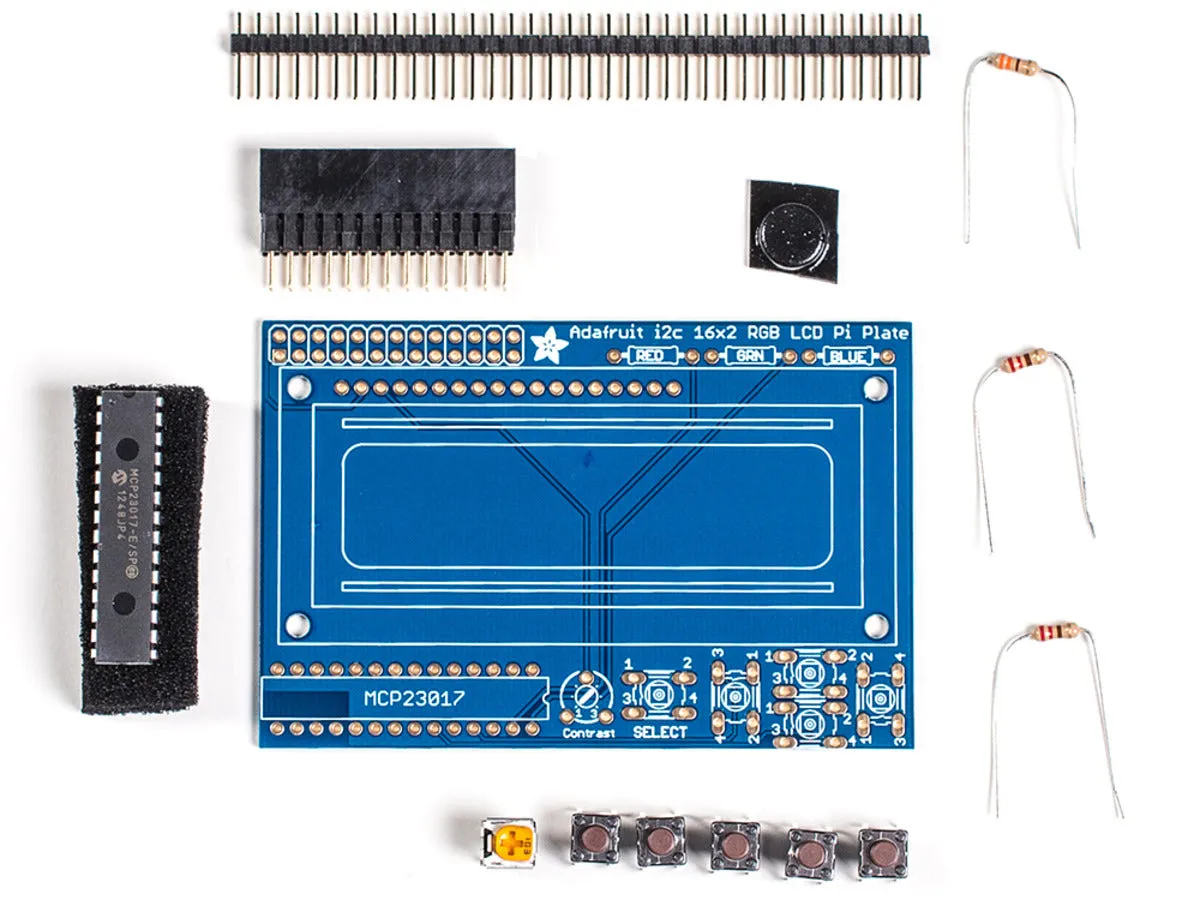 Adafruit Blue&White 16x2 LCD Keypad Kit for Raspberry Pi