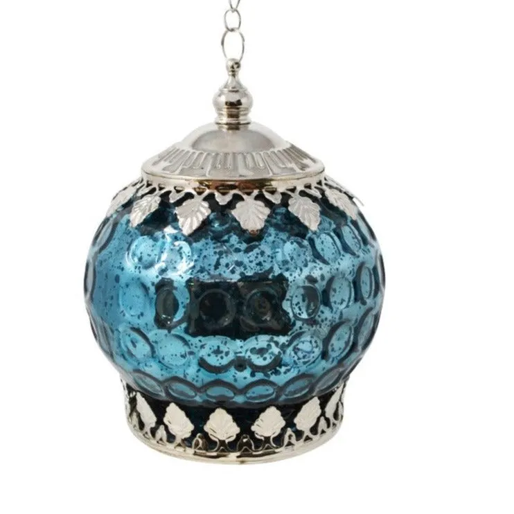 Antiqued Blue Lantern LED