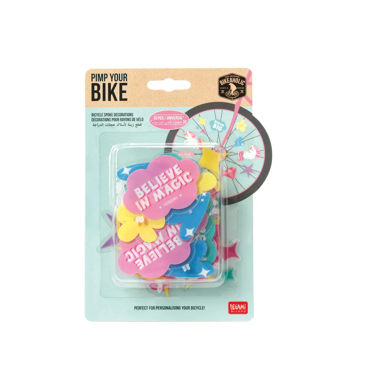 Bicycle Spoke Decorations ''Unicorn'', Set of 30