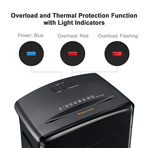 Bonsaii 12-Sheet Cross-Cut Paper and Credit Card Shredder with 3.5-gallons Pullout Basket, Black (C220-A)