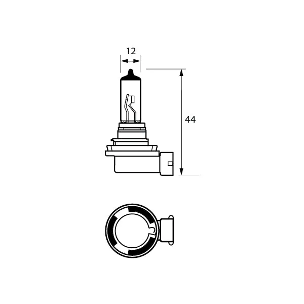 Bulb 12V 55W H11 PGJ19-2 HALOGEN Pk1