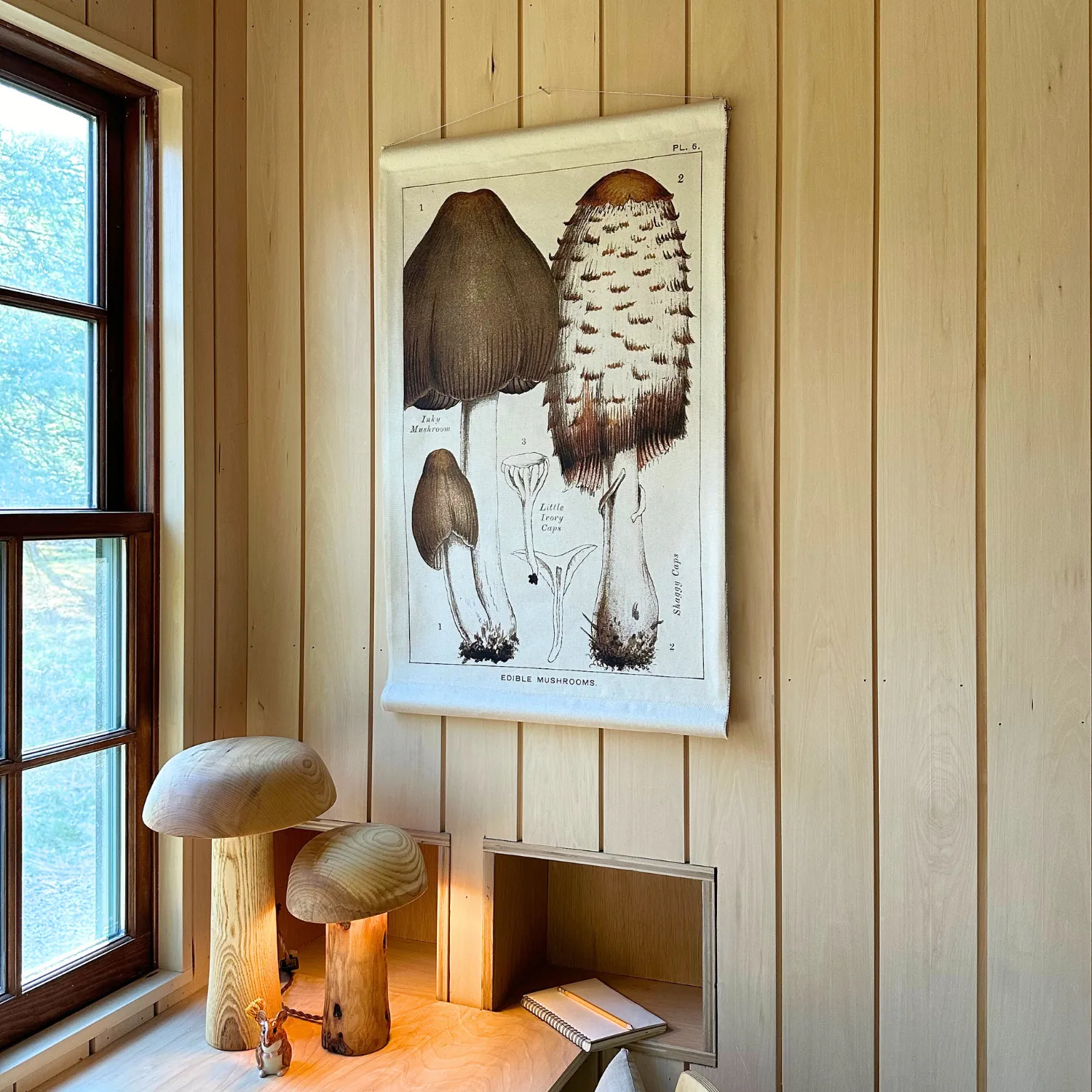 Canvas Wall Hanging - Shaggy Cap Mushroom