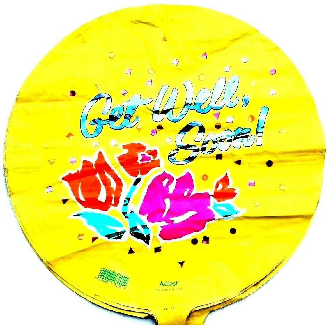 Cheerful Get Well Soon Yellow Floral Balloon | 18" MYLAR Balloon