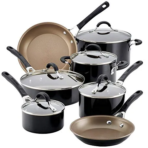 Circulon Innovatum Aluminum Nonstick Cookware Set (12-Piece, Black)