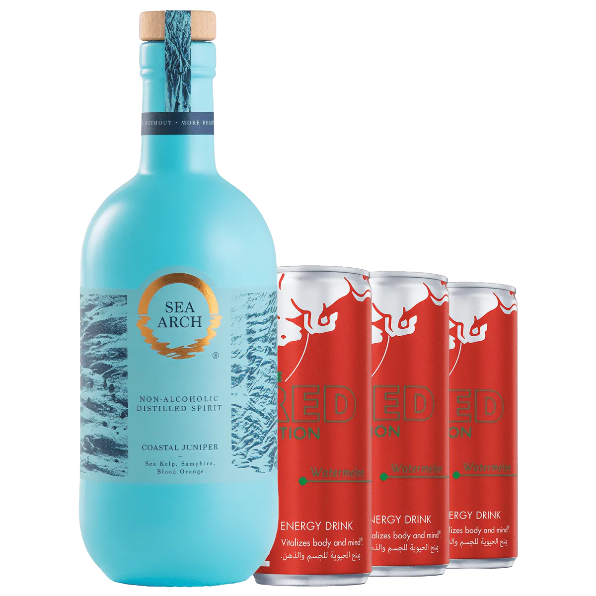 Cocktail Box - Sea Arch Coastal Juniper and Red Bull RED, Mixed Case 1x700ml/3x250ml