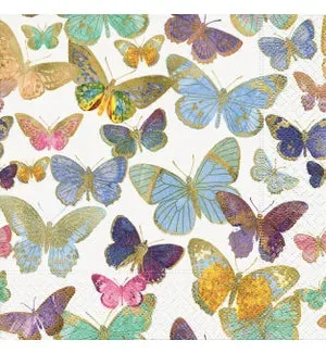 Cocktail Paper Napkin: Golden Butterlies