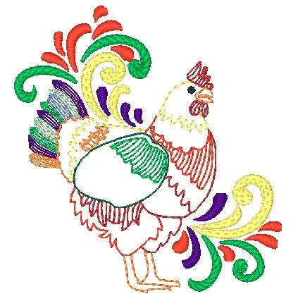 Colorful Roosters [4x4] 10625 Machine Embroidery Designs