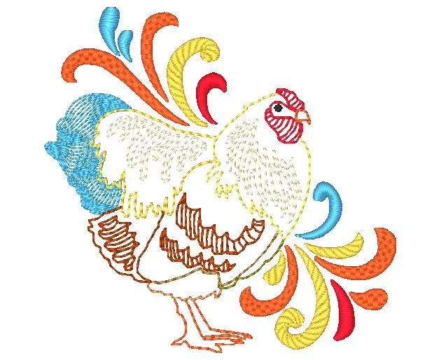 Colorful Roosters [4x4] 10625 Machine Embroidery Designs