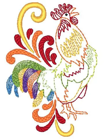 Colorful Roosters [4x4] 10625 Machine Embroidery Designs