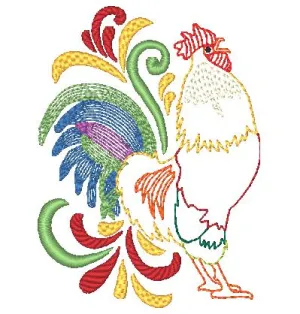 Colorful Roosters [4x4] 10625 Machine Embroidery Designs