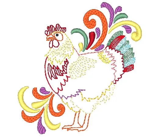 Colorful Roosters [4x4] 10625 Machine Embroidery Designs