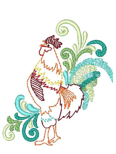 Colorful Roosters [4x4] 10625 Machine Embroidery Designs