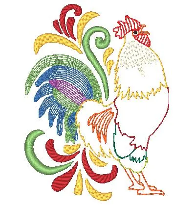 Colorful Roosters [4x4] 10625 Machine Embroidery Designs