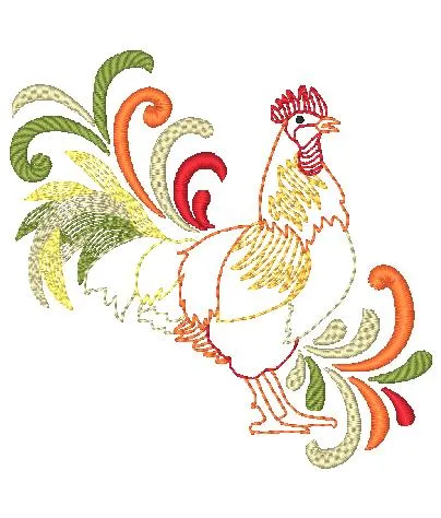 Colorful Roosters [4x4] 10625 Machine Embroidery Designs