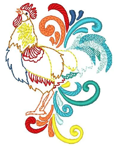 Colorful Roosters [4x4] 10625 Machine Embroidery Designs