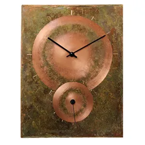 Copper Rectangle Rustic Large Wall Clock 16-inch - Silent Non Ticking Gift for Home/Office/Kitchen/Bedroom/Living Room