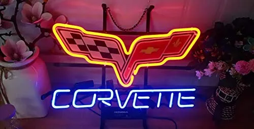 Corvette Shop Open Handmade Art Neon Sign 43cm x 33cm Bar Beer Neon Sign Wall Deco Handmade Neon Sign Ship from USA