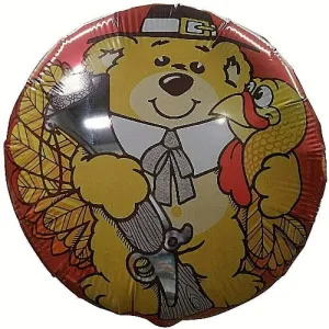 Cute Bear Turkey Thanksgiving Balloon 17" MYLAR Floating Balloon