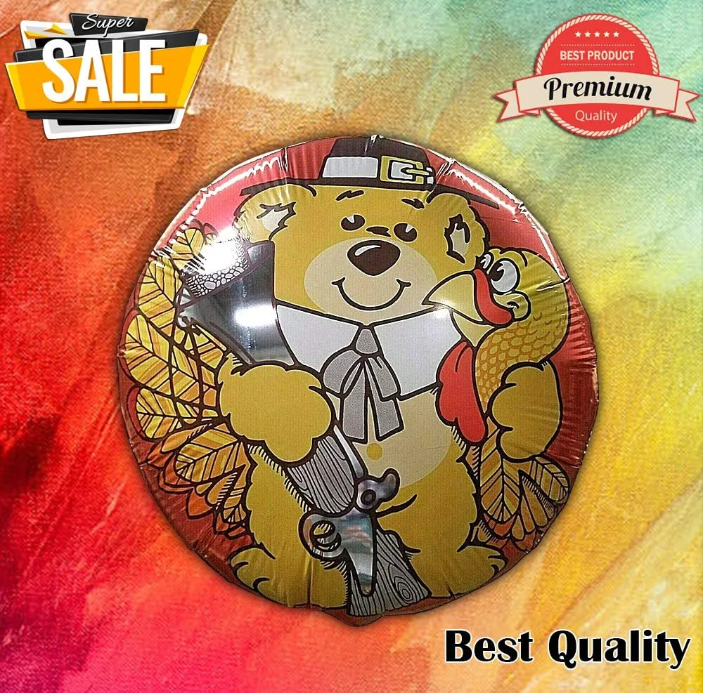 Cute Bear Turkey Thanksgiving Balloon 17" MYLAR Floating Balloon