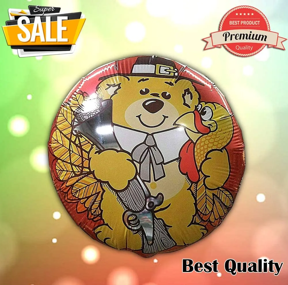 Cute Bear Turkey Thanksgiving Balloon 17" MYLAR Floating Balloon