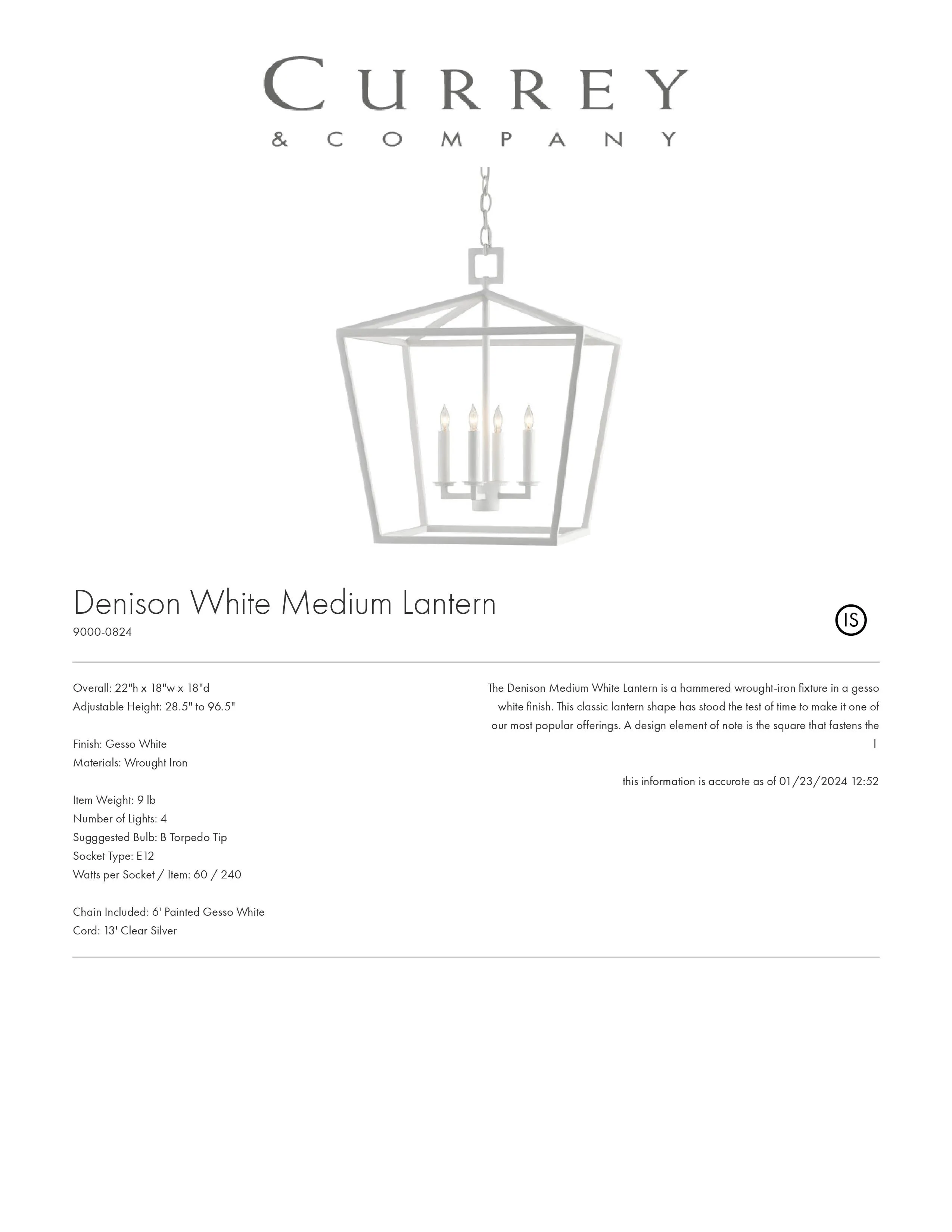 Denison Chandelier White Gesso - multiple options