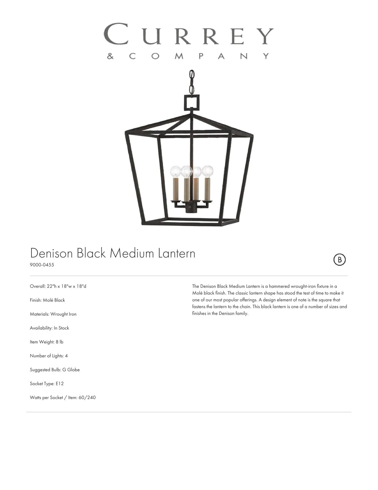 Denison Lantern Black - multiple options