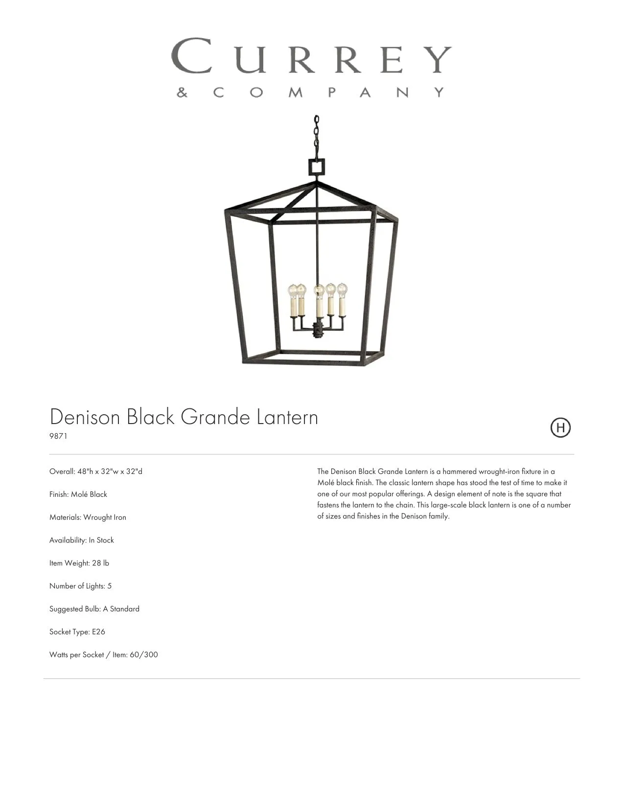 Denison Lantern Black - multiple options