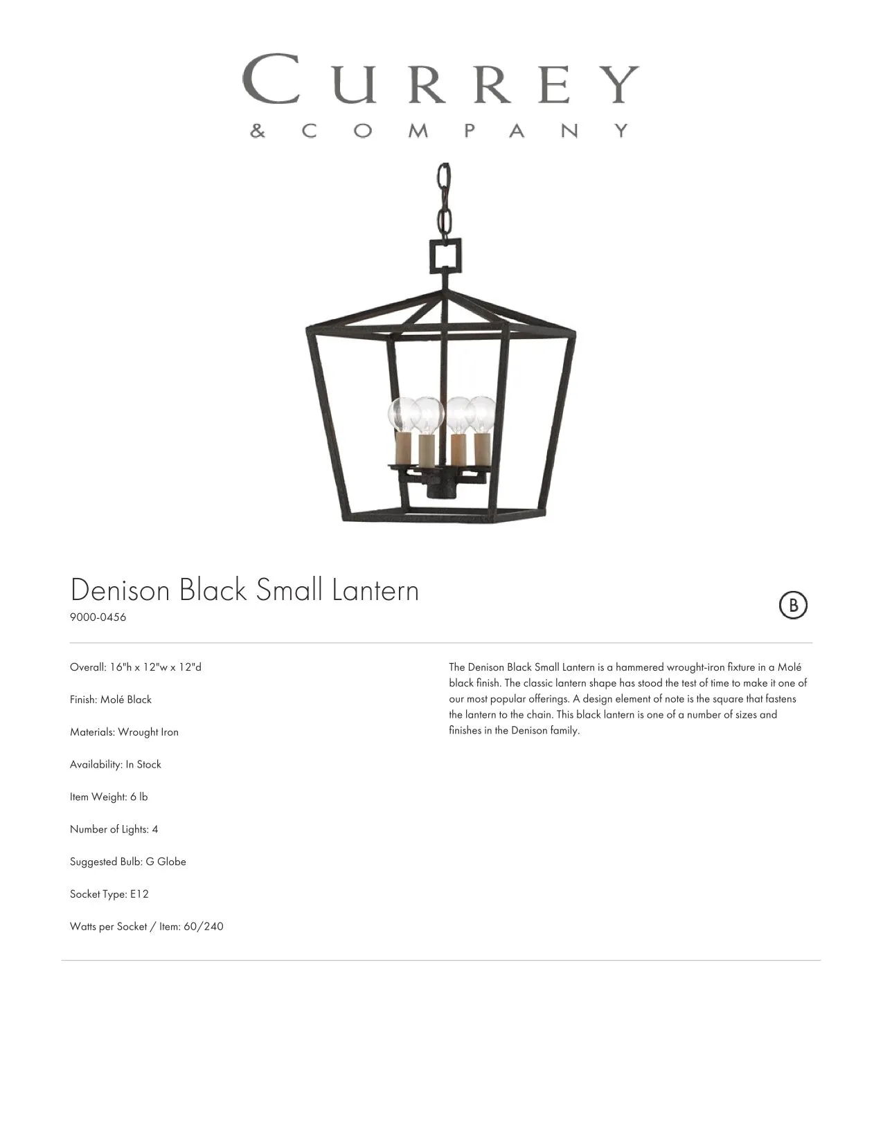 Denison Lantern Black - multiple options