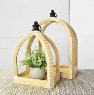 Dome Top Wood Lantern