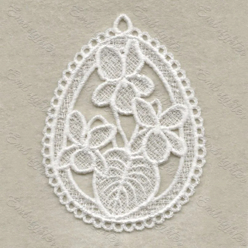 Easter FSL ornament - Violets embroidery design