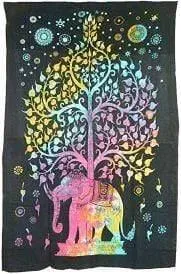 Elephant Tree Tie Dye Tapestry