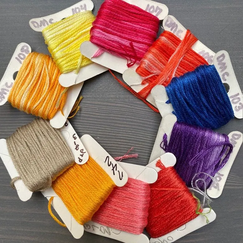 Embroidery Thread On Paper Bobbins