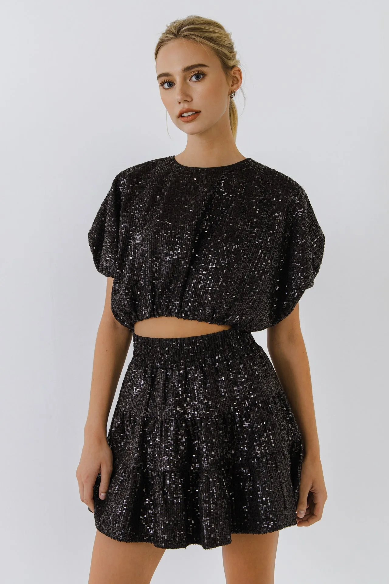 Endless Rose - Sequins Voluminous Crop Top