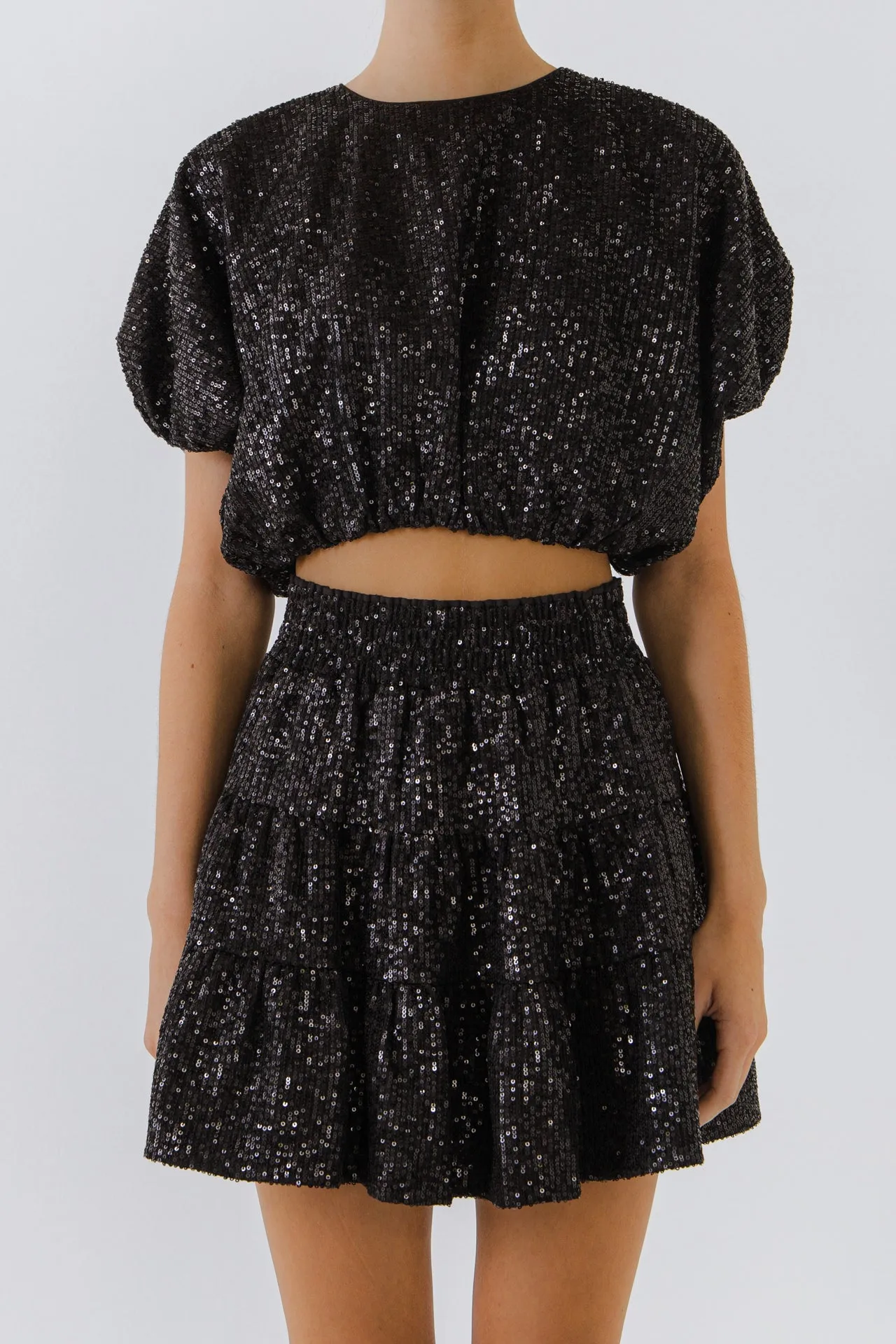 Endless Rose - Sequins Voluminous Crop Top