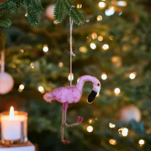 Felt Tree Decoration - Flamingo