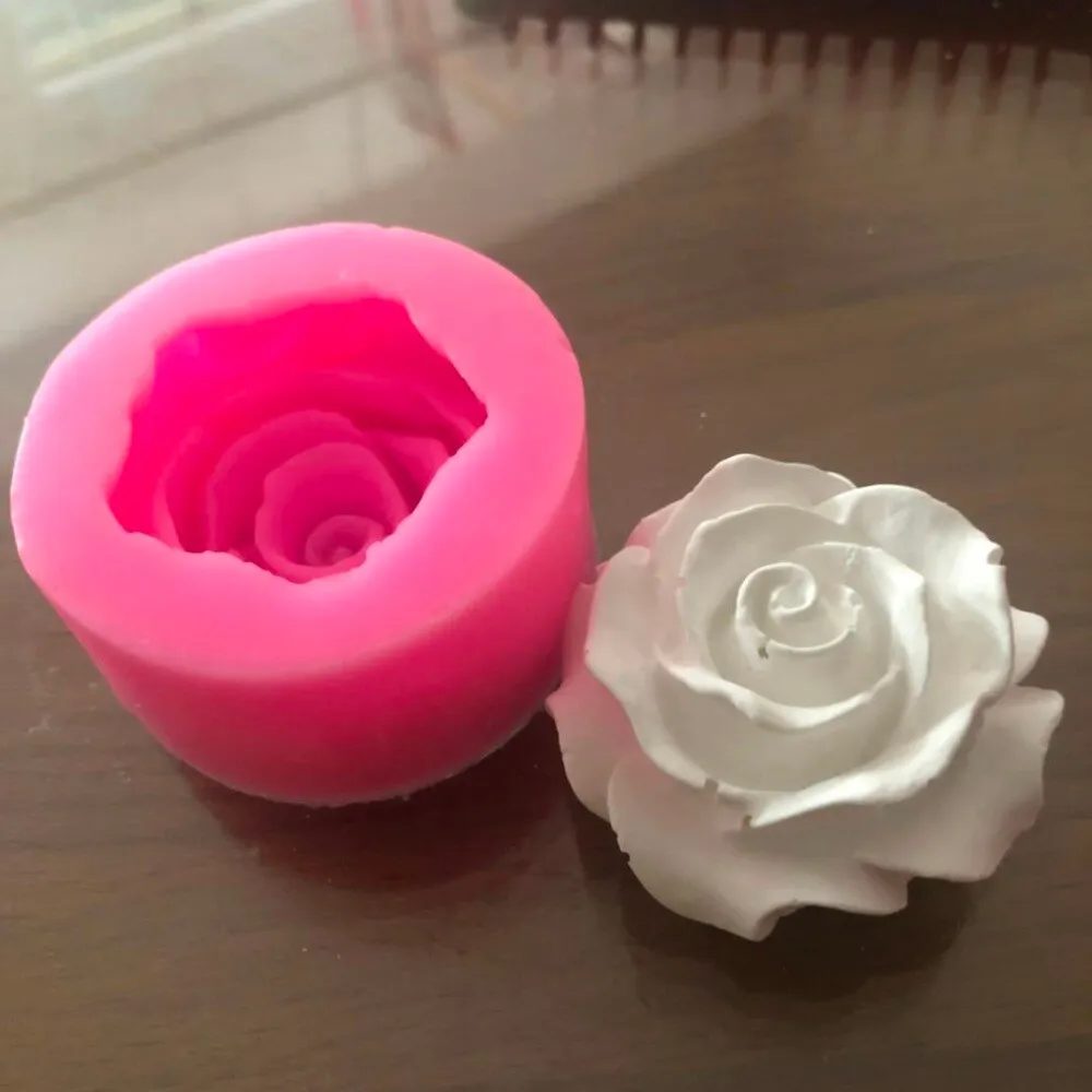 Flower Bloom Rose shape Silicone Fondant Soap 3D Cake Mold Cupcake Jelly Candy Chocolate Decoration Baking Tool Moulds