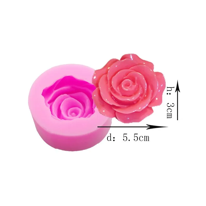 Flower Bloom Rose shape Silicone Fondant Soap 3D Cake Mold Cupcake Jelly Candy Chocolate Decoration Baking Tool Moulds