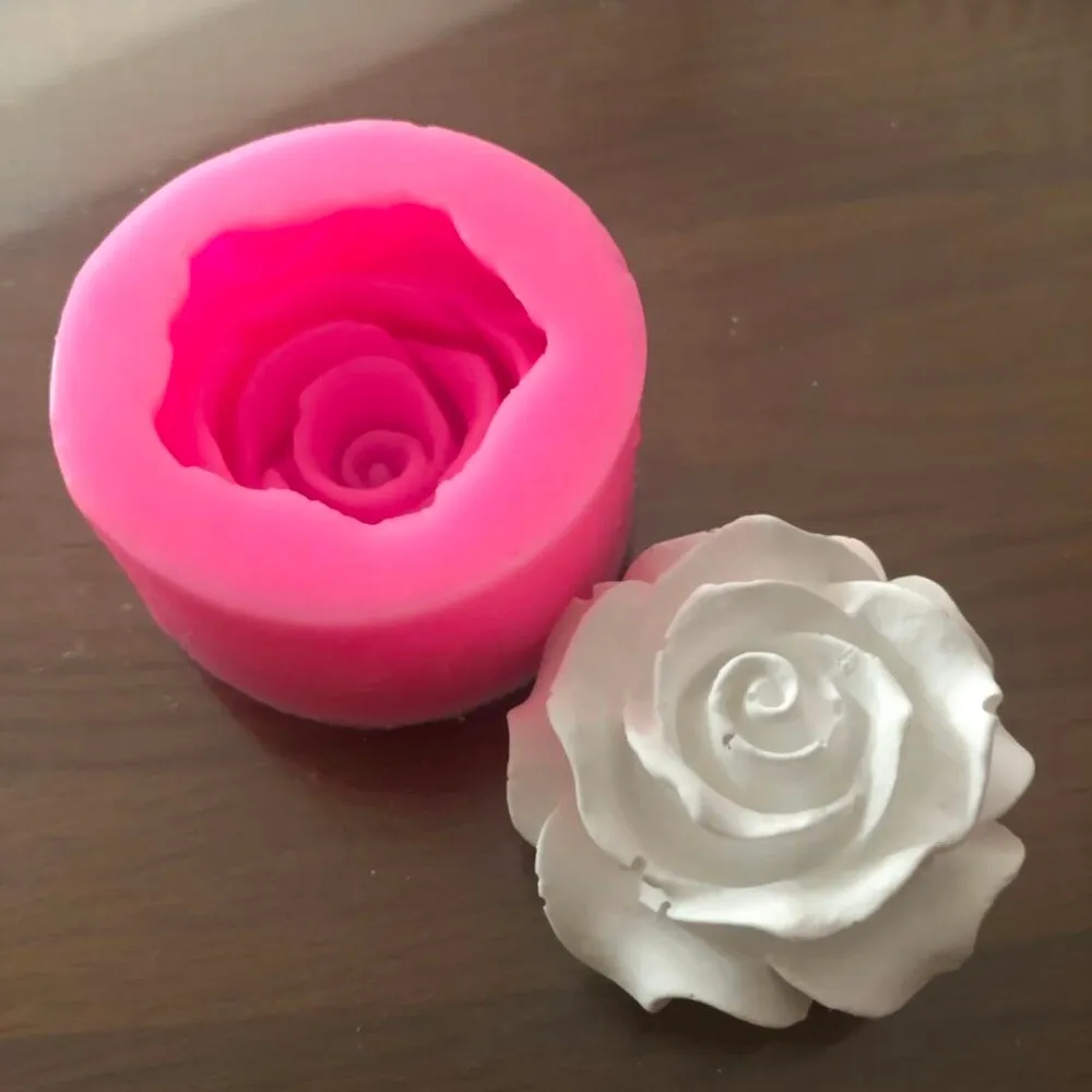 Flower Bloom Rose shape Silicone Fondant Soap 3D Cake Mold Cupcake Jelly Candy Chocolate Decoration Baking Tool Moulds