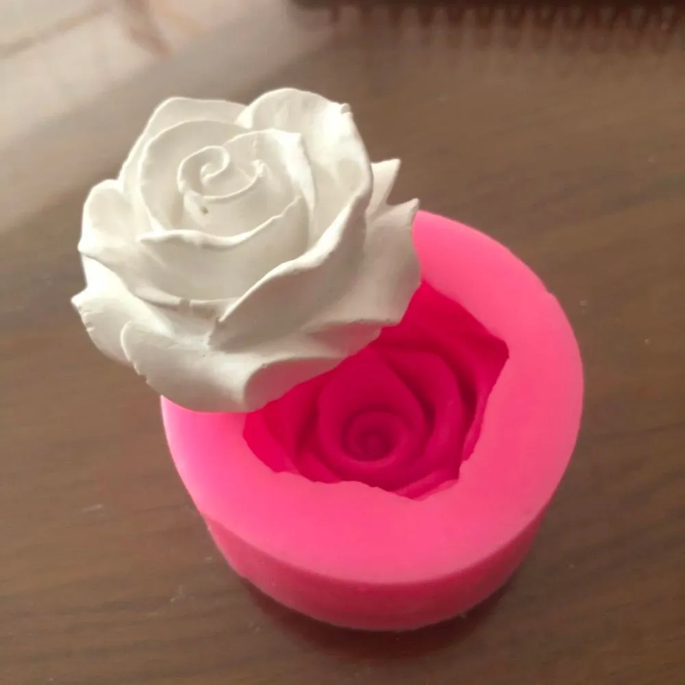 Flower Bloom Rose shape Silicone Fondant Soap 3D Cake Mold Cupcake Jelly Candy Chocolate Decoration Baking Tool Moulds