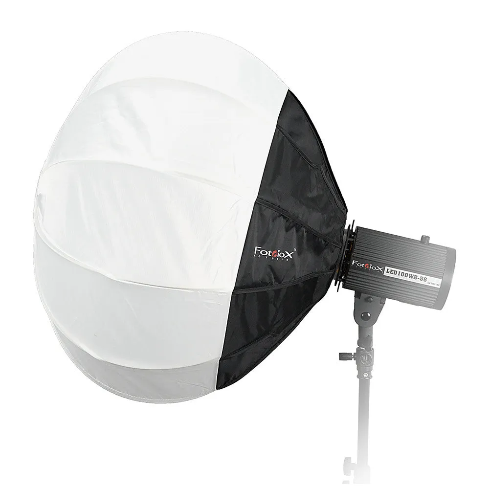 Fotodiox Lantern Softbox with Quantum Qflash Speedring for Quantum, TRIO Flash and Compatible - Collapsible Globe Softbox with Partial Silver Reflective Interior and Soft Diffusion Panels