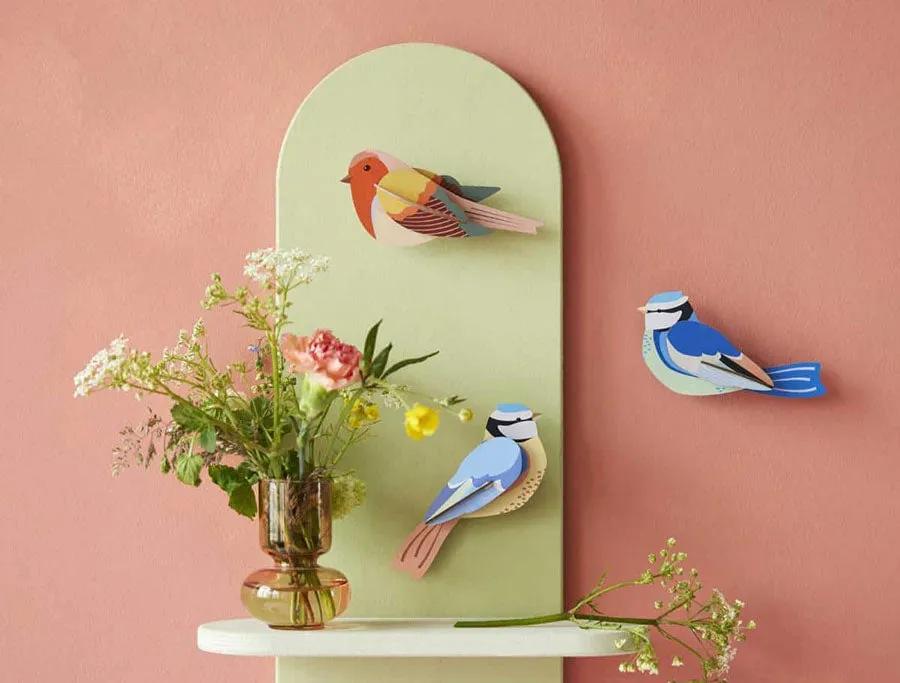 ''Garden Bird, Blue Tits'' Wall Decoration