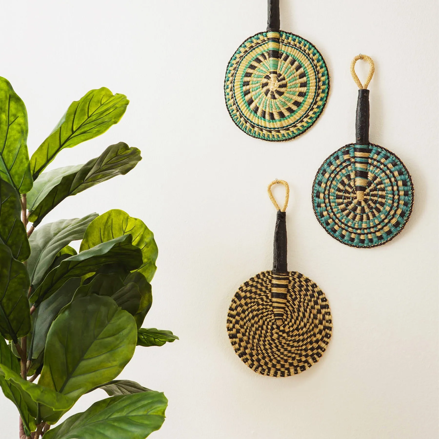 Garden Greens Round Hand Fan