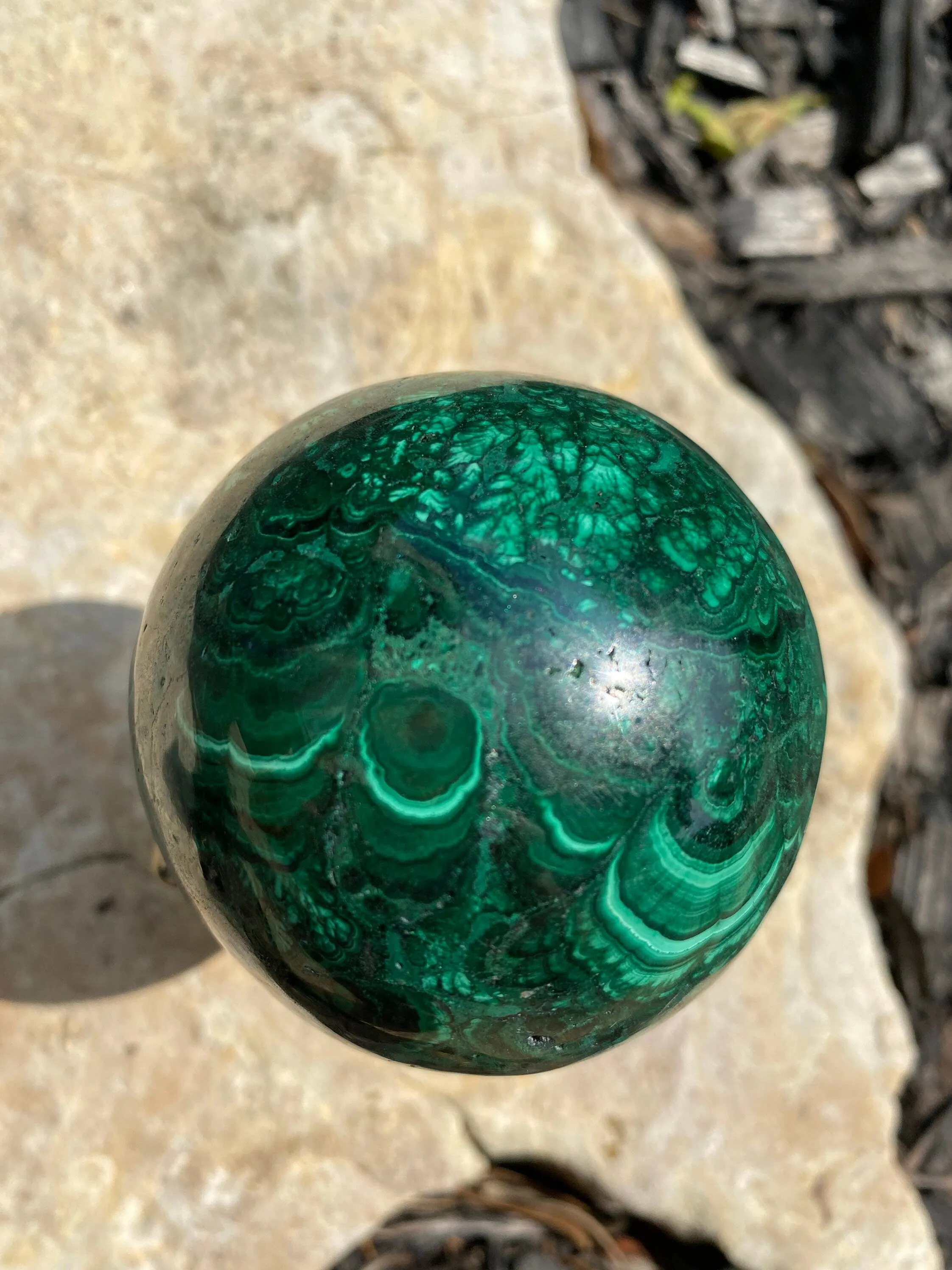 Glowing Malachite Medium Sphere 735g