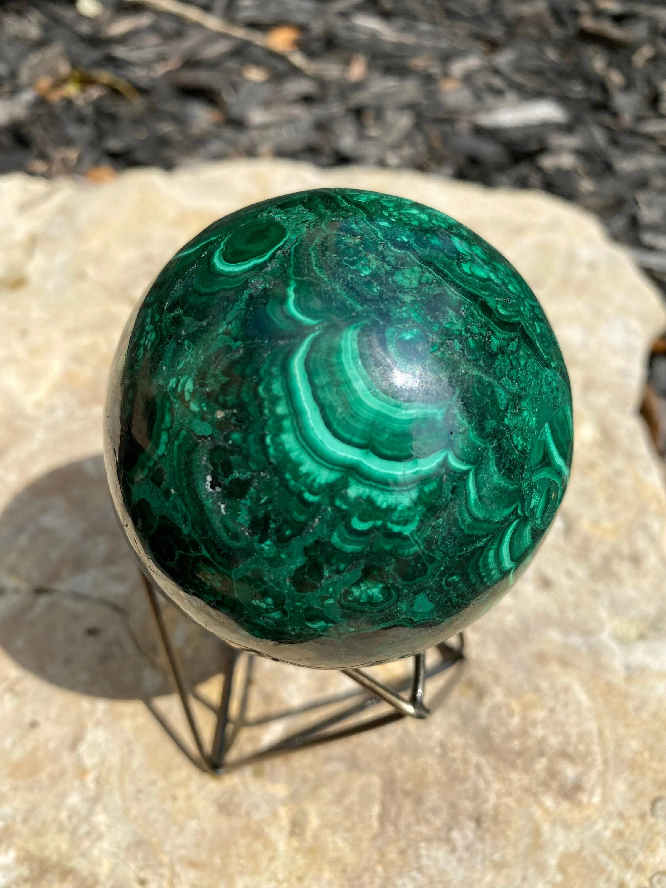 Glowing Malachite Medium Sphere 735g